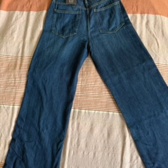 Gap High Rise SuperSoft Studded Wide-Leg Jeans Size 8, Dark Indigo - Picture 6 of 7